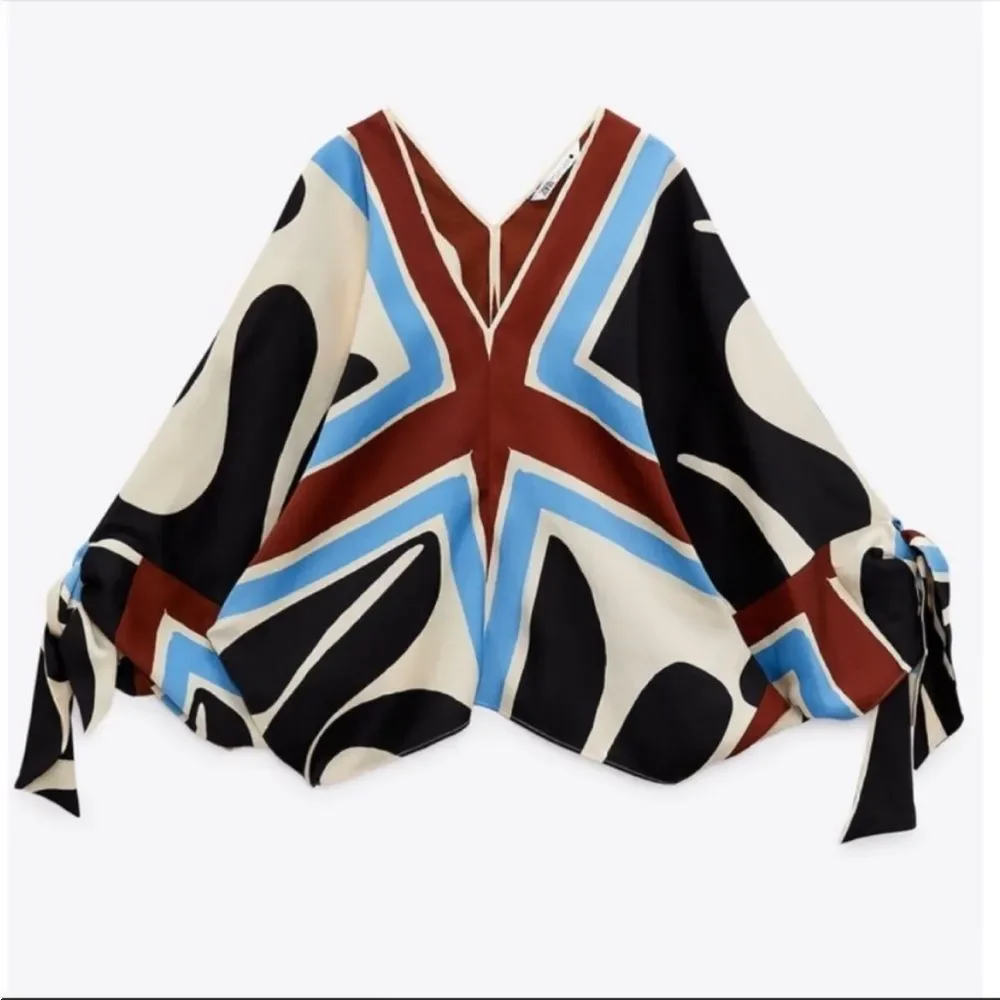 ZARA NEW WOMAN PRINTED BLOUSE ECRU XS Ref 7807/026/222/015 - Picture 5 of 5